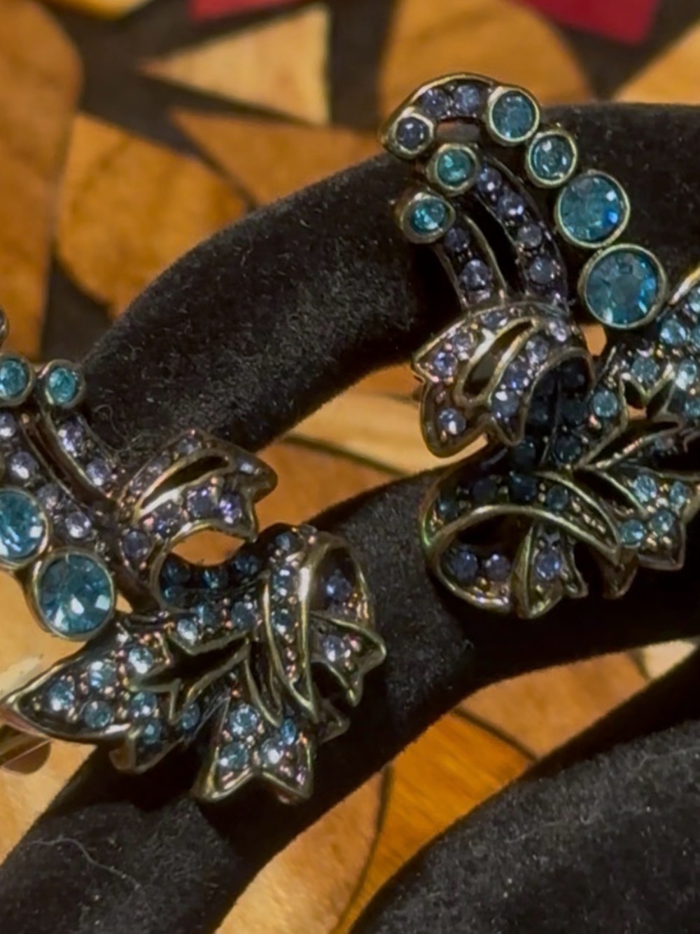 Heidi Daus Blue Crystal Floral Drop Earrings - Elegant Women’s Jewelry